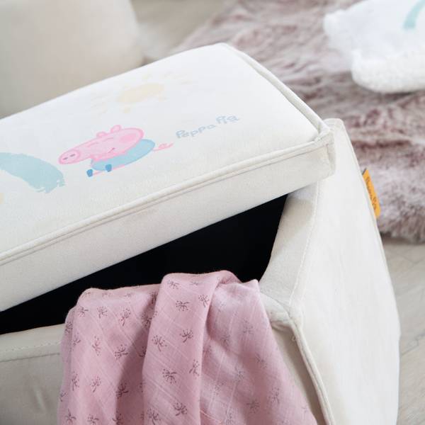 Kinderhocker mit Aufbewahrung Peppa Pig Beige - Samt - 57 x 28 x 31 cm