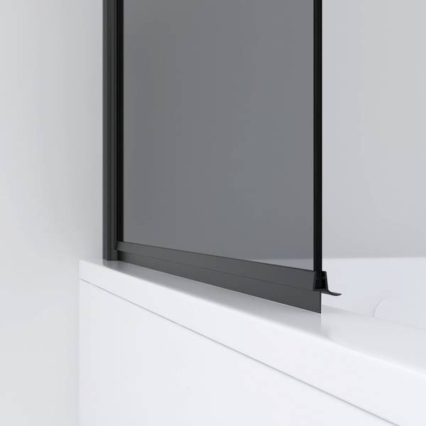 Badewannenaufsatz Schwarz - Glas - 70 x 140 x 0 cm