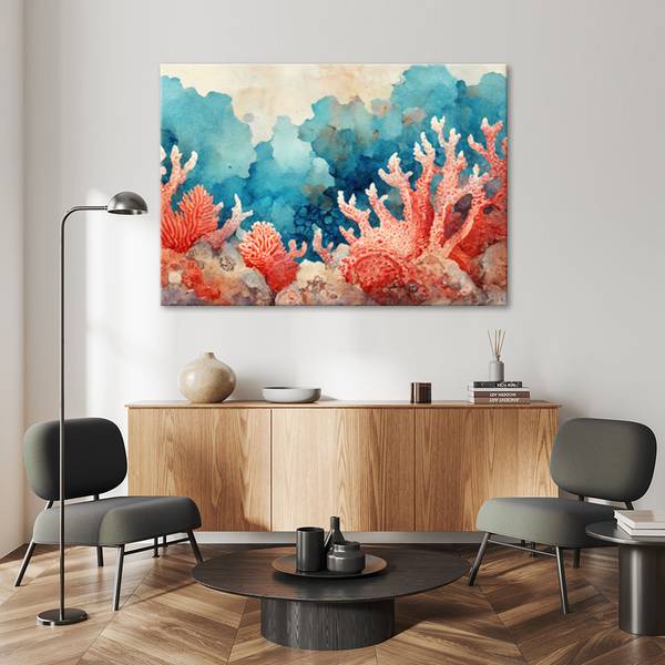 Tableau déco récif corallien 100 x 70 cm