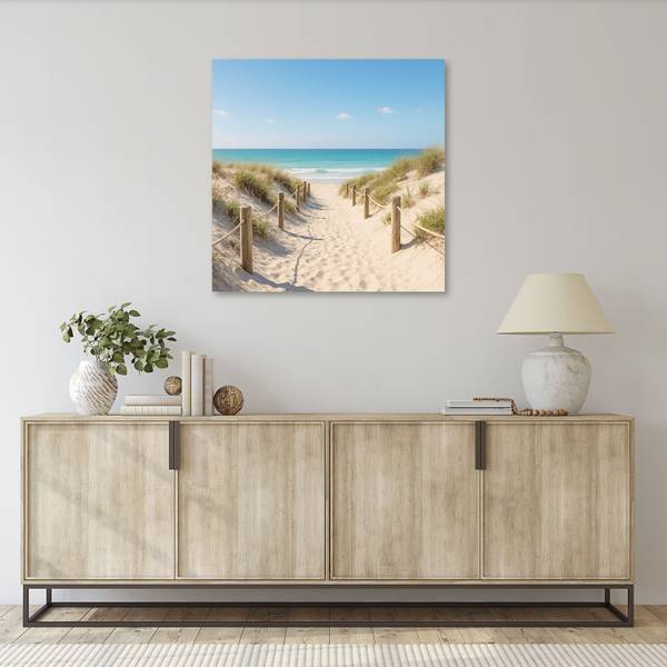 Canvas schilderij Strand 40 x 40 cm