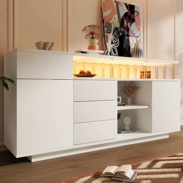 Sideboard GLOWMU 506 Ⅳ Weiß - Holzwerkstoff - 160 x 75 x 40 cm