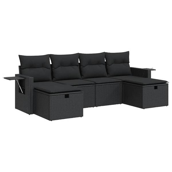 Garten-Lounge-Set 3036439-2 (6-teilig) Schwarz