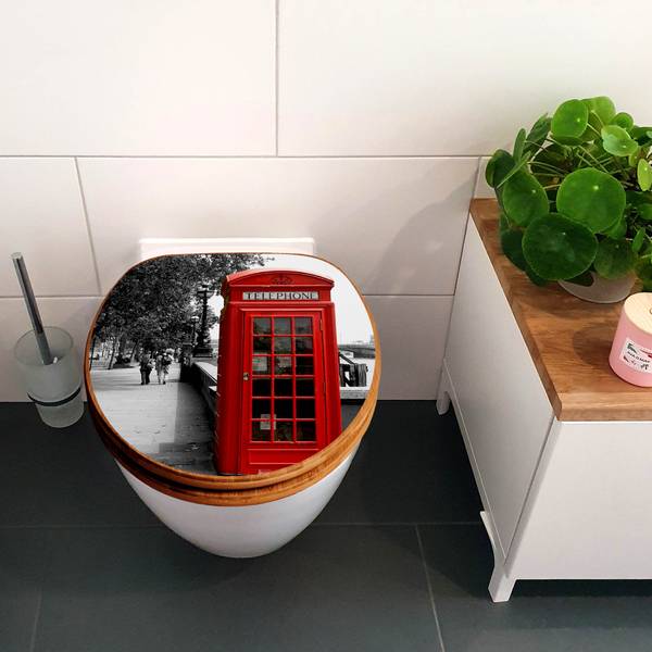 WC-Sitz mit Absenkautomatik London Red T Bambus - Holzwerkstoff - 38 x 5 x 49 cm