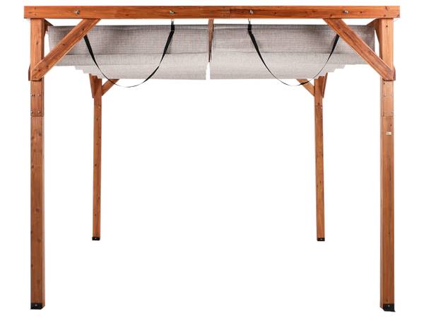 Garten-Pergola VILLAROSA Beige - Braun - Massivholz - 320 x 250 x 380 cm