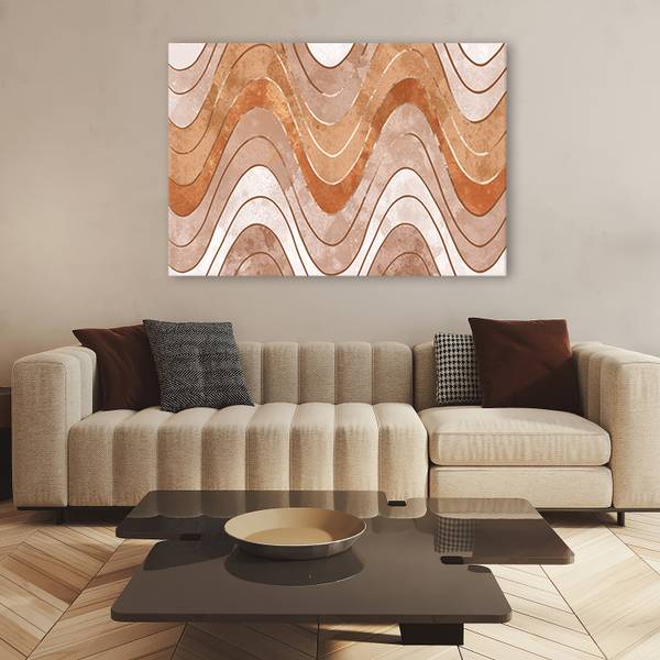 Wandbild horizontale wellenlinien 120 x 80 cm