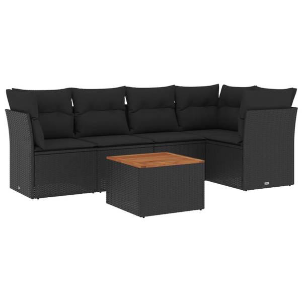 Loungeset 3034598-1 set van 6 zwart