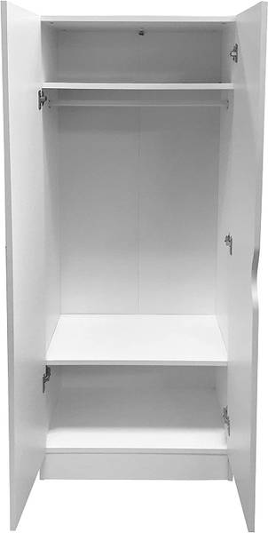 Weiß zweitüriger Kleiderschrank-Roma Holzwerkstoff - 43 x 162 x 70 cm