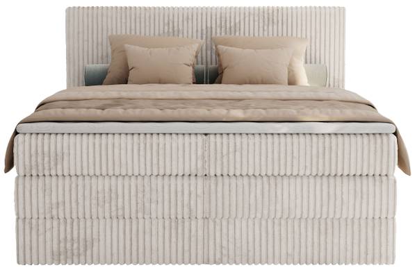Boxspringbett TILIANO KING Beige - Ecru - H3 - Liegefläche Breite: 200 cm