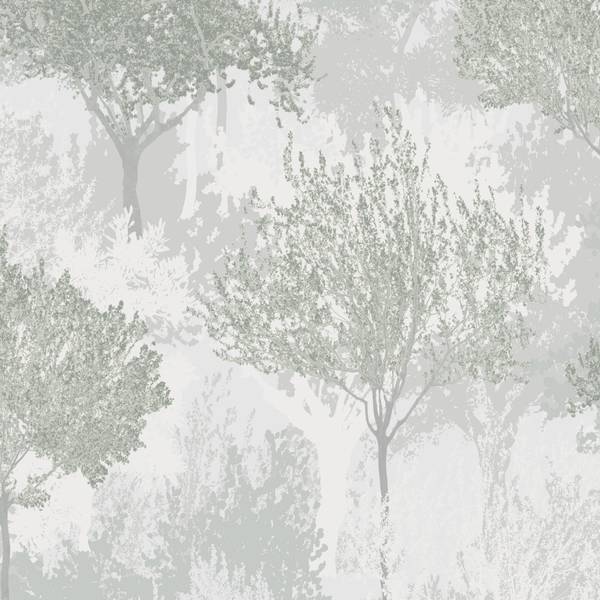Vliestapete Birke Grün - Fleece - 52 x 1000 x 1 cm