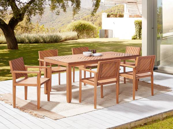 Tuinstoel BARATTI 6-delig bruin - massief hout - 55 x 82 x 40 cm