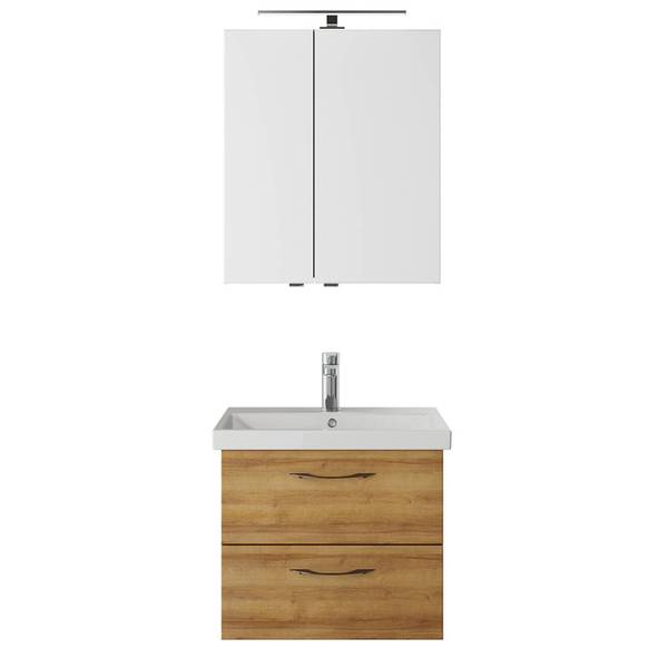 Badmöbel-Set VILLATORO-66-8 2er-Set Braun - Holzwerkstoff - 60 x 200 x 45 cm