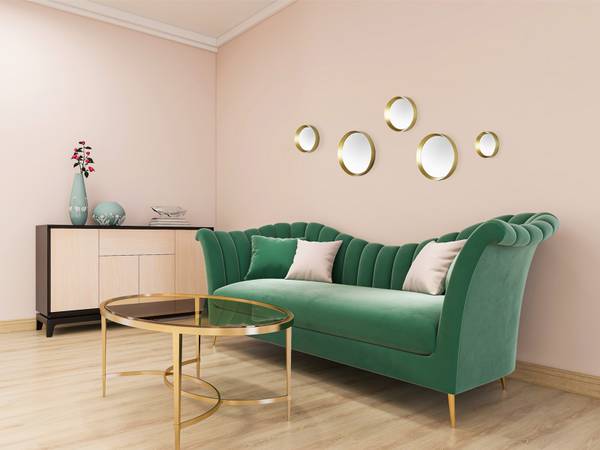 Dekospiegel Wand 5er SET Gold, Magnete Gold - Spiegelglas - 25 x 25 x 3 cm