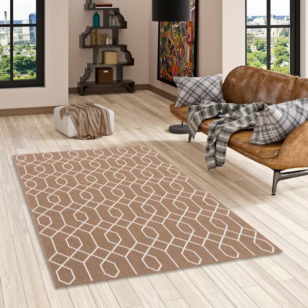 Outdoor Teppich Cape Cod  Trend Beige - Textil - 80 x 1 x 140 cm