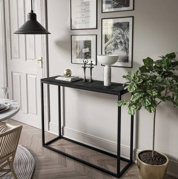 Konsolentisch MODERN GRIGIA Schwarz - Marmor Schwarz Dekor - Breite: 100 cm