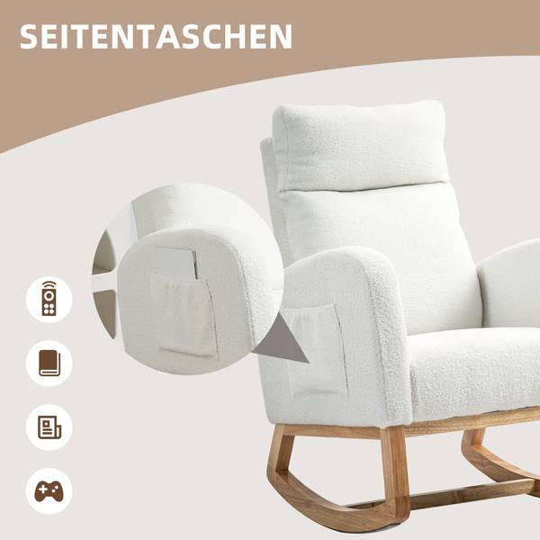 Schaukelstuhl 83B-112V00CW Weiß - Textil - 96 x 107 x 70 cm