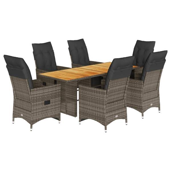 Garten-Essgruppe 3037735-4 (7-teilig) Grau - Stahl - 80 x 75 x 190 cm