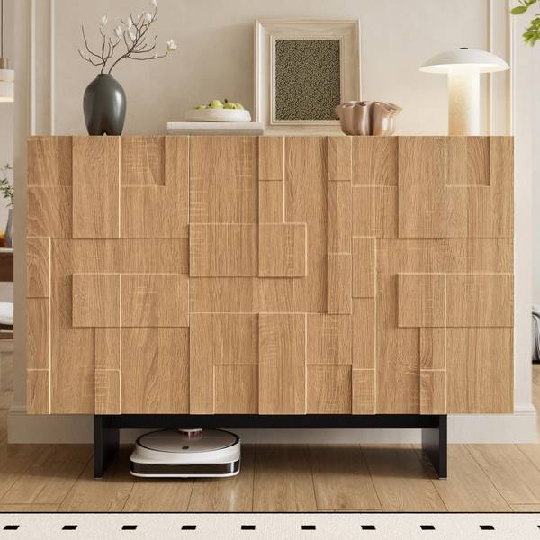 Dressoir MUTIM  Ⅱ bruin - plaatmateriaal op houtbasis - 34 x 76 x 105 cm