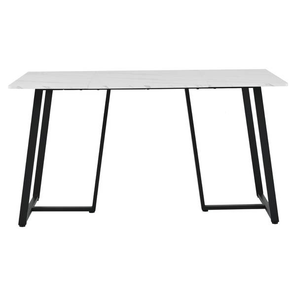 Esstisch Qhacons Weiß - Holzwerkstoff - Metall - 80 x 75 x 140 cm