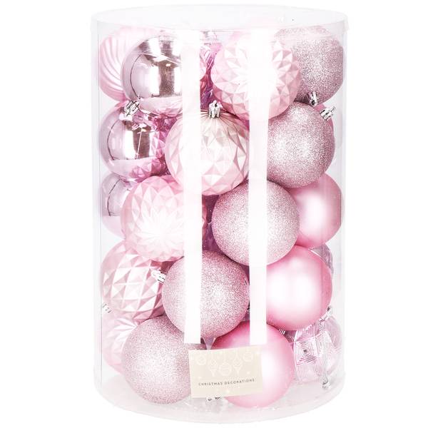 Weihnachtsbaumkugeln 30-teiliges Pink