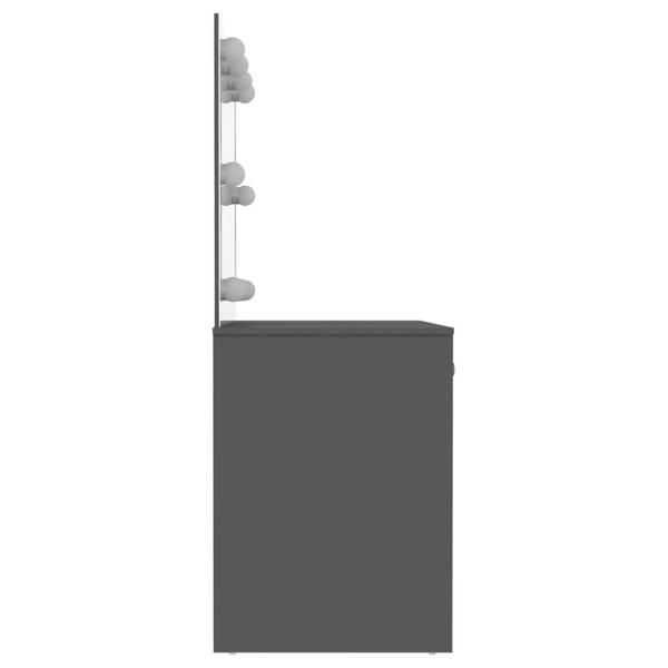 LED-Schminktisch XT2166 Grau - Holzwerkstoff - 55 x 145 x 110 cm
