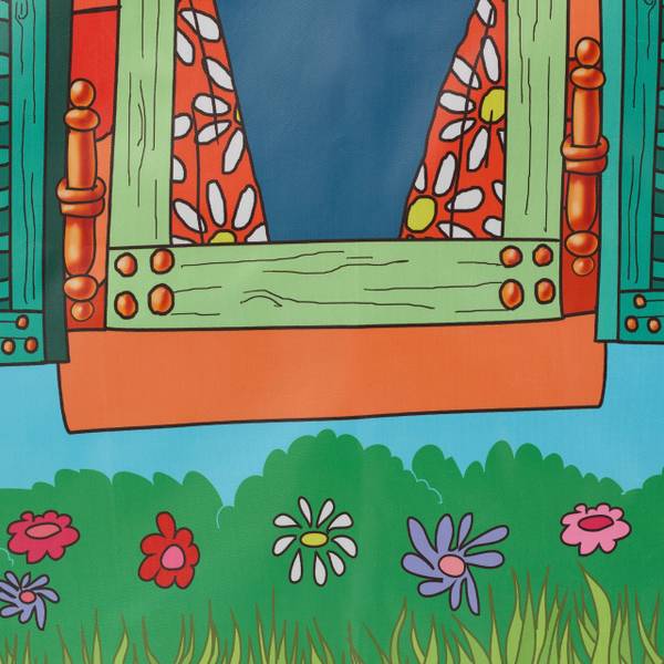 Spielzelt Haus Blau - Orange - Rot - Polyester - 96 x 103 x 75 cm