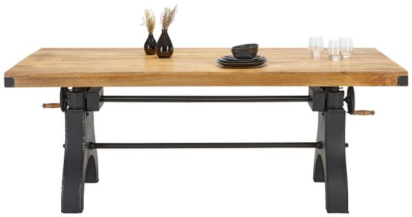 Esstisch INDUSTRIAL Beige - Metall - Holz teilmassiv - 90 x 76 x 200 cm