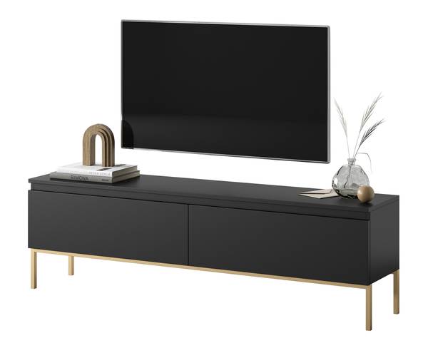 Meuble TV debout BEMMI Noir - Mélamine - 150 x 46 x 32 cm