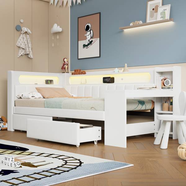 Gepolstertes Iris Ⅰ Weiß - 103 x 243 cm