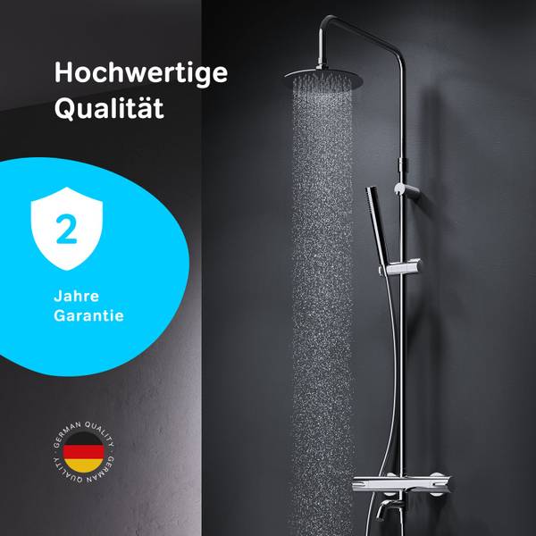 Duschsystem mit Thermostat Spike Silber - Messing - 29 x 146 x 59 cm