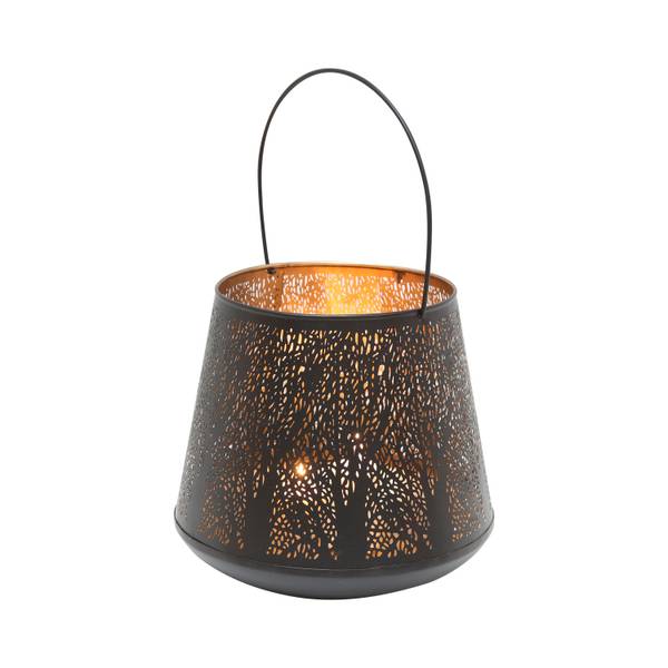 Orientalisches Windlicht Como Schwarz - Metall - 28 x 26 x 28 cm