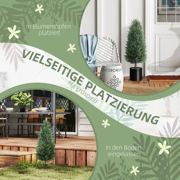 künstliche Zypresse 83C-005V00GN Grün - Kunststoff - 33 x 100 x 33 cm