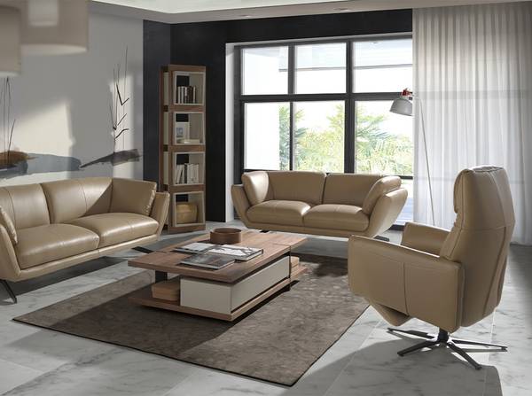 Relax-Drehsessel 5086 Beige - Flachgewebe - Kunstleder - 79 x 108 x 83 cm