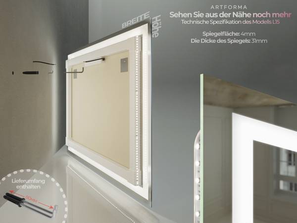 Badspiegel LED015szya 120 x 70 cm