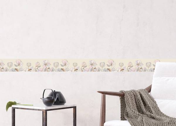 Tapetenbordüre 601674 Beige - Vinyl - 500 x 10 x 10 cm