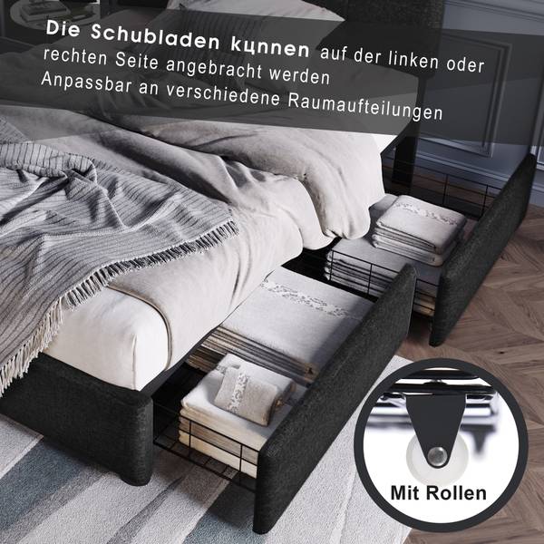 Einzelbett M301-01 Schwarz