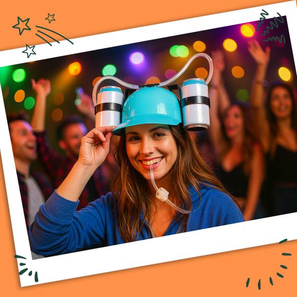 Party Trinkhelm Schwarz - Hellblau - Durchsichtig - Anzahl Teile im Set: 1