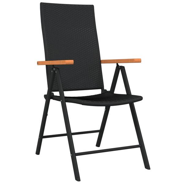 Garten-Essgruppe 3013383-2 (7-teilig) Schwarz - Stahl - Polyethylen - 70 x 74 x 140 cm