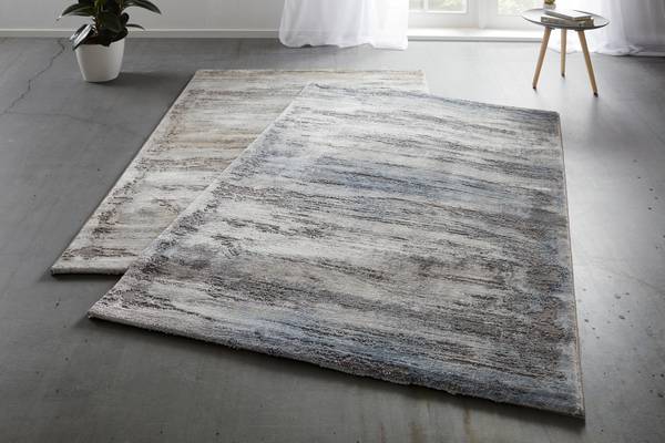 Webteppich OXFORD 3 Beige - Grau - Holzwerkstoff - 160 x 1 x 230 cm