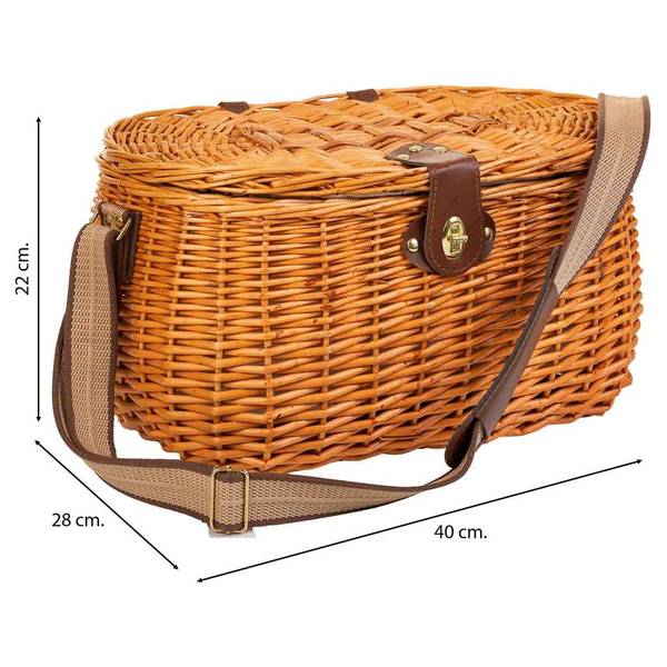 Picknickkorb Jardin Picnic Braun - Naturfaser - 40 x 22 x 28 cm