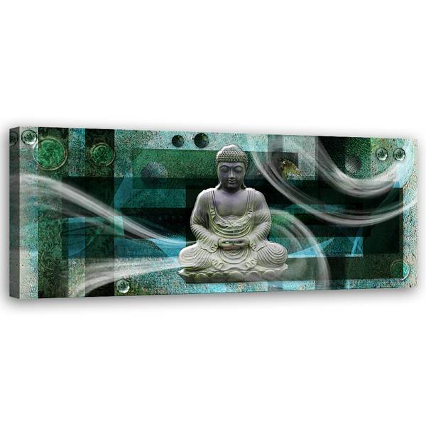 Wandbild buddha-statue abstraktion 90 x 30 cm