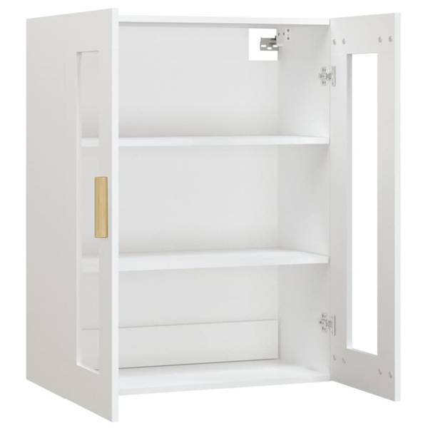 Hangkast 3014136 wit - plaatmateriaal op houtbasis - glas - 69 x 90 x 34 cm