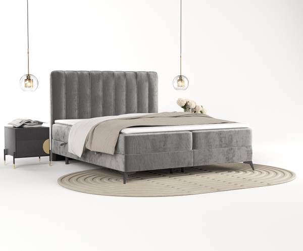 Boxspringbett Aggaz Grau - Liegefläche Breite: 200 cm