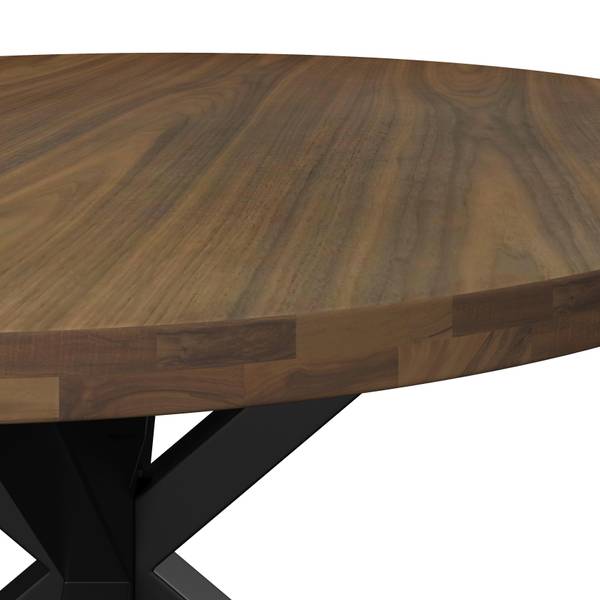 Esstisch RENE Braun - Metall - Holz teilmassiv - 120 x 76 x 120 cm