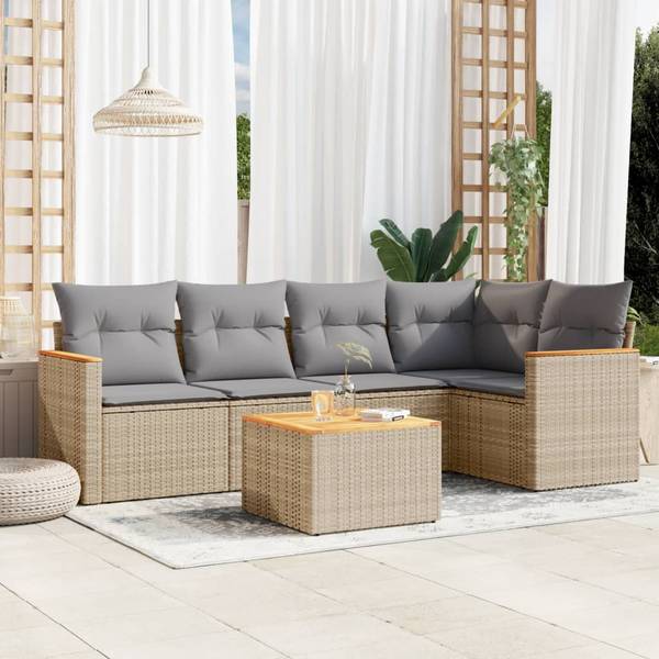 Garten-Lounge-Set 3034859-1 (6-teilig) Beige - Grau - Hellgrau