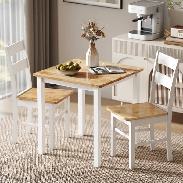 Esstisch Stühle Set 83A-P032 Weiß - Gelb - Holzwerkstoff - 69 x 75 x 69 cm
