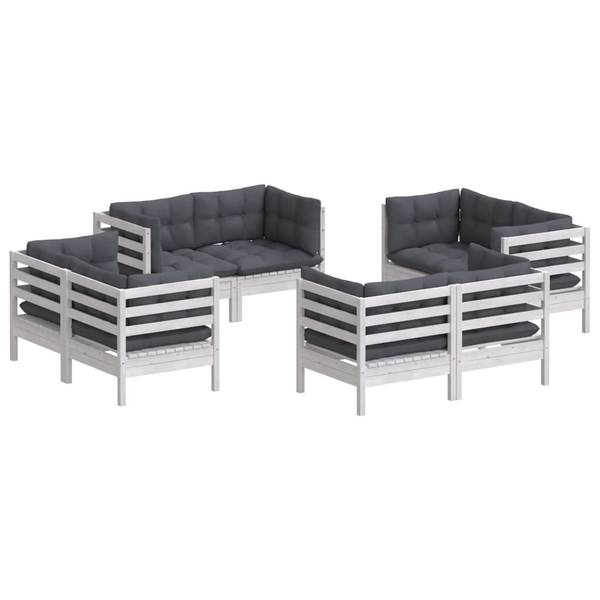 meubles de jardin  3012387 (lot de 8) Blanc - Polyester - Pin - 64 x 63 x 64 cm