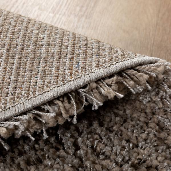 Hochflorteppich Twilight rund Beige - Polypropylen - 200 x 200 cm