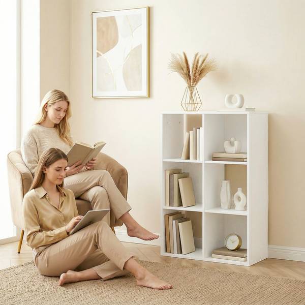 Bücherregal 833-423V90WT Weiß - Holzwerkstoff - 30 x 92 x 62 cm