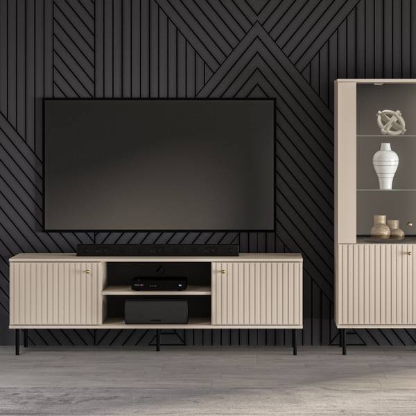 TV-Lowboard DROMA wit - ABS - 160 x 53 x 40 cm