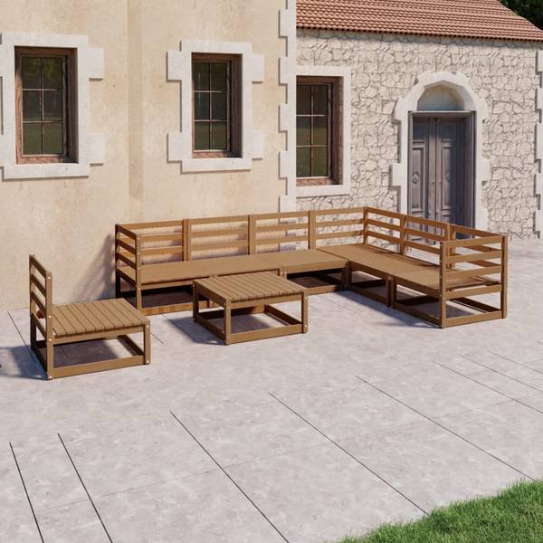 Garten-Lounge-Set 3009826-1 (8-teilig) Braun - Kiefer - 70 x 30 x 70 cm